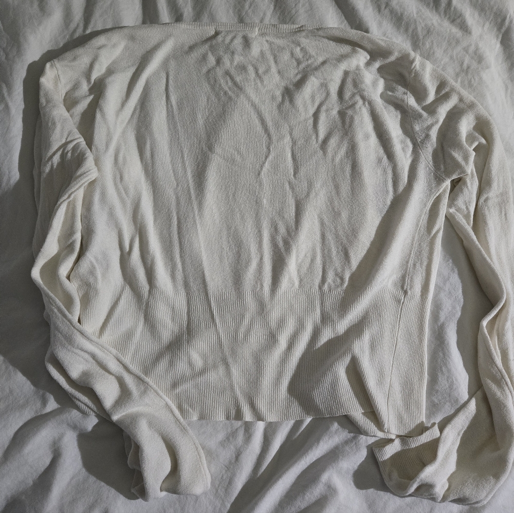 Cream Floral Embroidered Button-Up Cardigan Size M - Picture 2 of 5